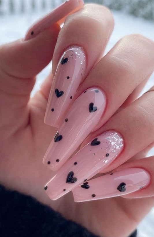 Black Heart Nail Stickers