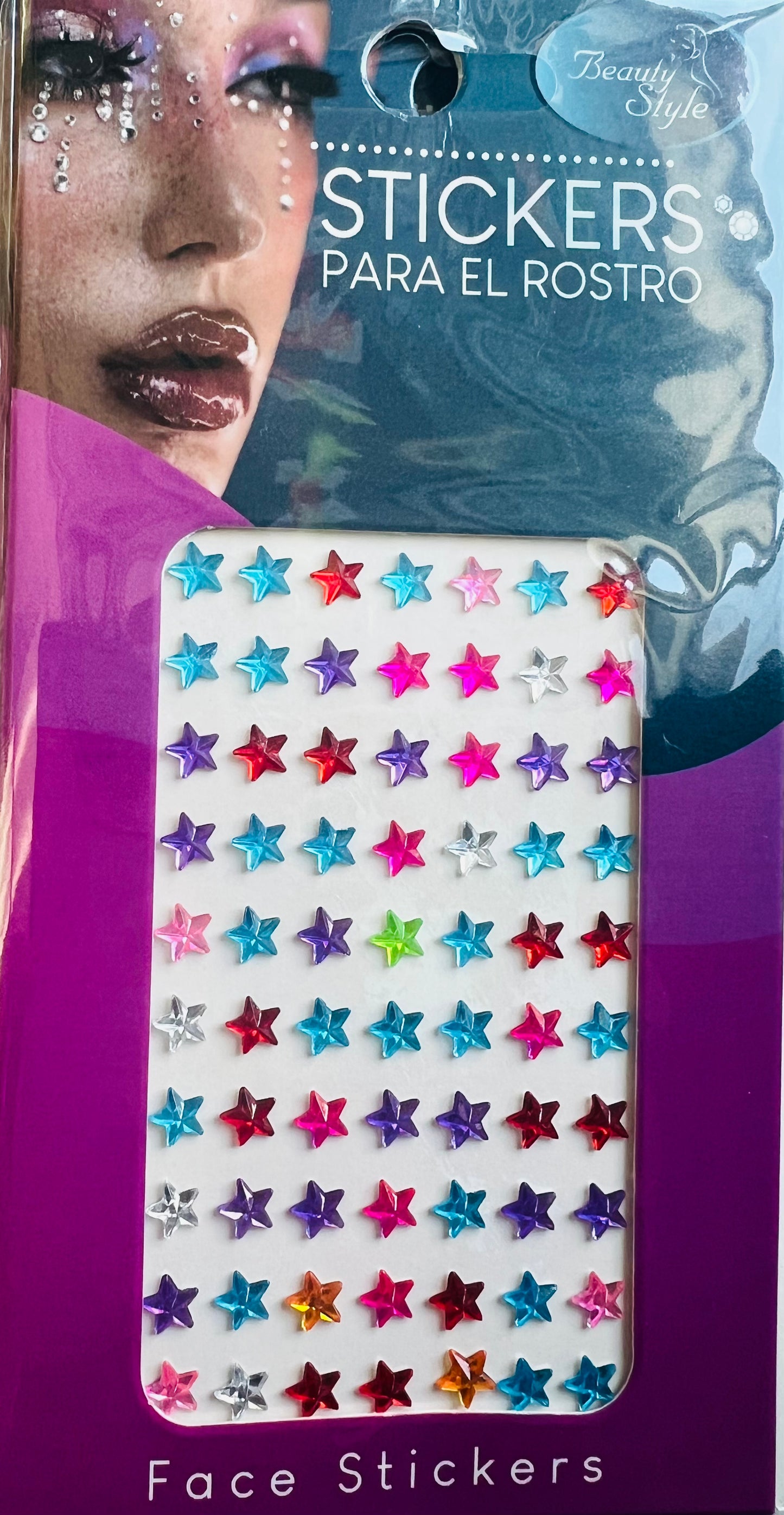 Face Stickers Stars Multicolor