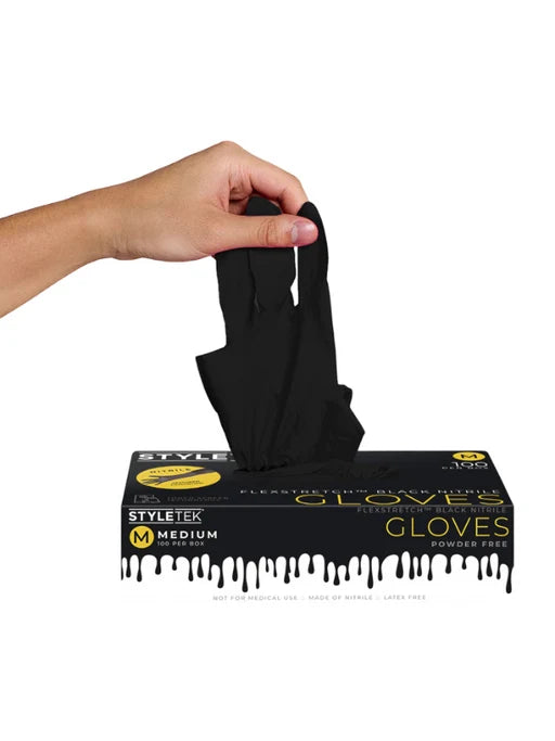 Style Tek Black Nitrile Gloves