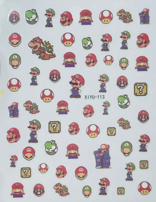 Super Mario Bros Nail Stickers