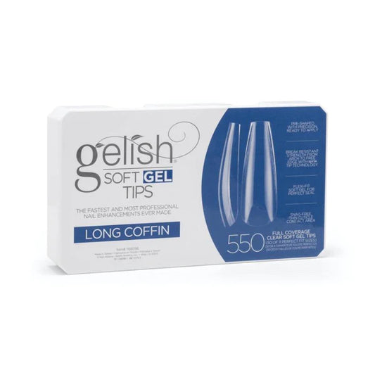 Gelish Gel Tips 550ct Long Coffin