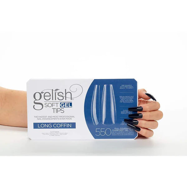 Gelish Gel Tips 550ct Long Coffin