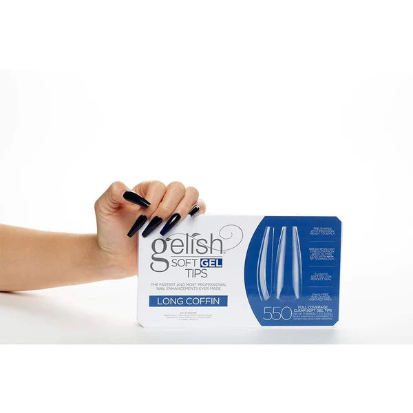 Gelish Gel Tips 550ct Long Coffin